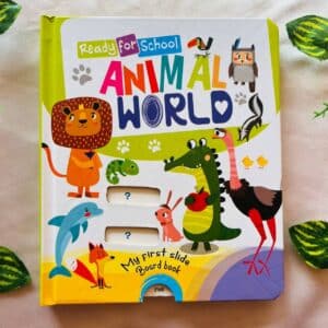 Ready For School Animal World: Push-Pull-Slide Board Book (Brand New Book)